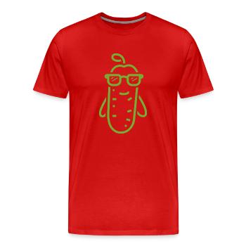 Cornichon - T-shirt bio Premium Homme - rouge - Devant - Damien (186cm)
