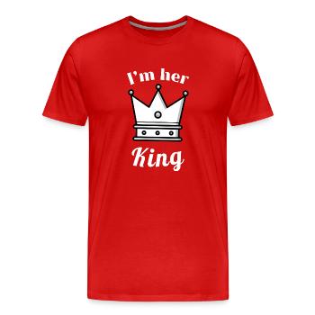 I'm Her King – Valentine's Day Gift for Him - Männer Premium Bio T-Shirt - Rot - Vorne - Damien (186cm)