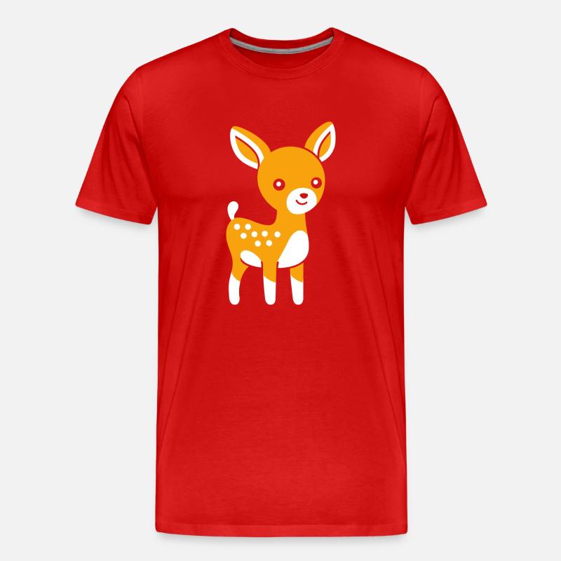 Reh - Männer Premium Bio T-Shirt - Rot