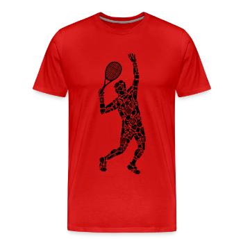 Tennistrainer Symbole Tennisspieler Jungen Tennis - Männer Premium Bio T-Shirt - Rot - Vorne - Damien (186cm)