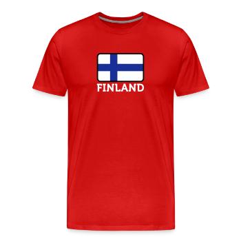 Drapeau national de la Finlande - T-shirt bio Premium Homme - rouge - Devant - Damien (186cm)