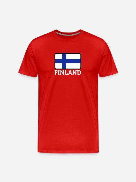 National Flag Of Finland - Men's Premium Organic T-Shirt - red