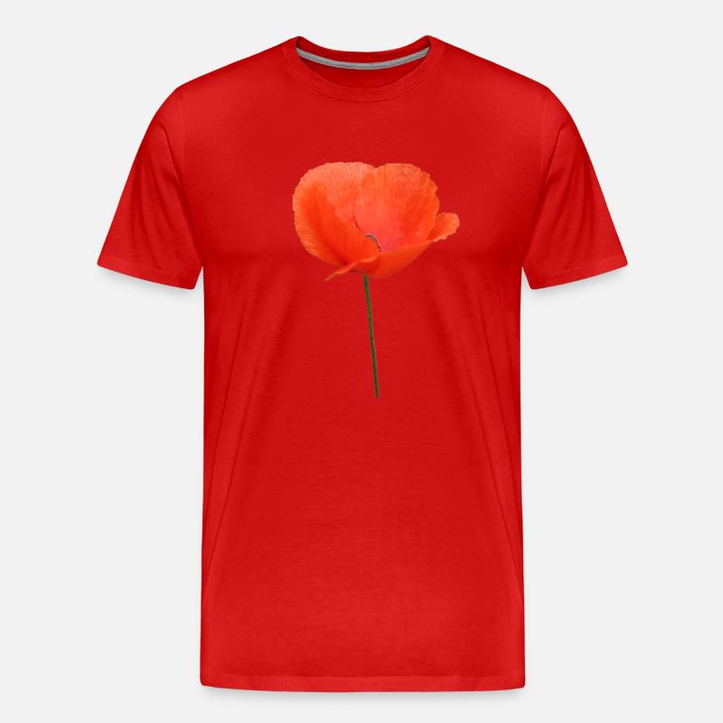 Mohnblume Mohn Klatschmohn - Männer Premium Bio T-Shirt - Rot