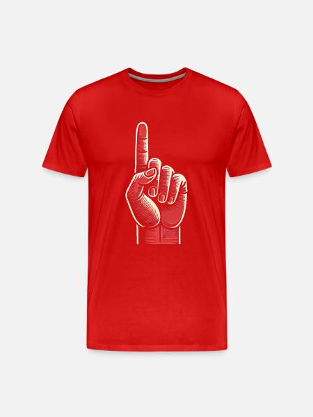 Bold Red Hand Gesture Design - Men's Premium Organic T-Shirt - red