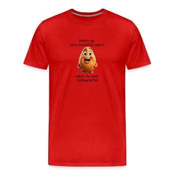 Süßkartoffel - Männer Premium Bio T-Shirt - Rot - Vorne - Damien (186cm)