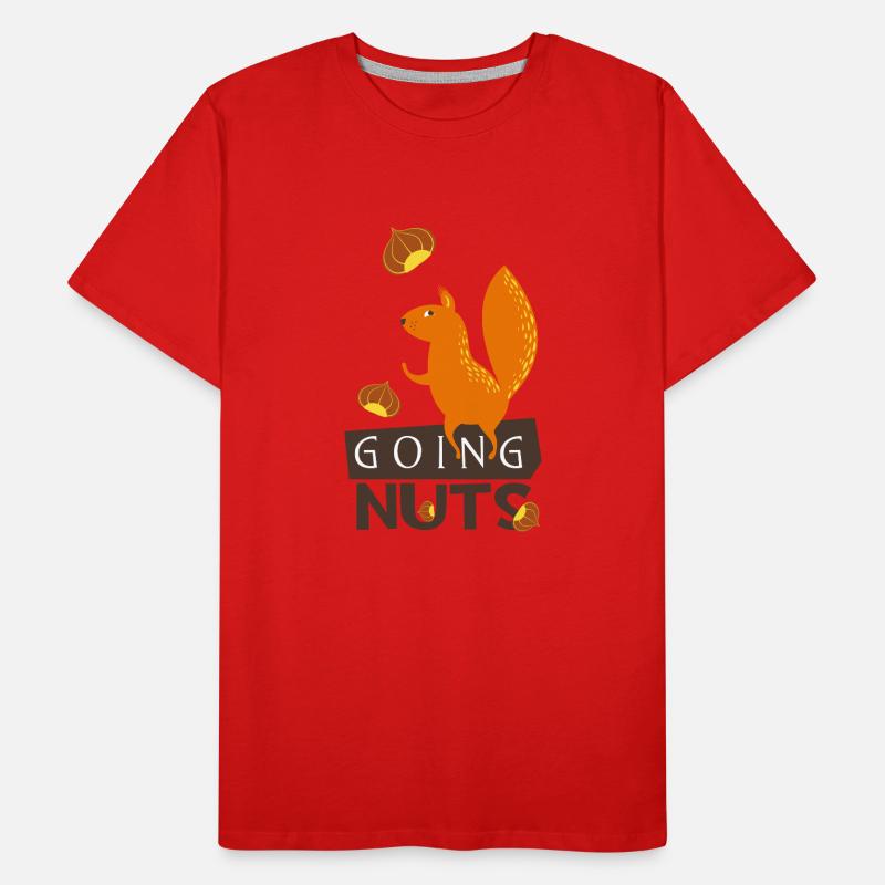 Going nuts- Eichhörnchen dreht durch verrückt irre Männer Premium Bio T-Shirt