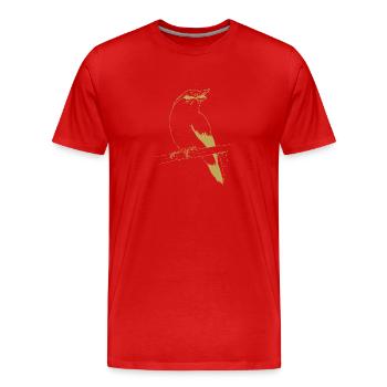 Illustrated designs with bird - Men's Premium Organic T-Shirt - red - Front - Damien (186cm)
