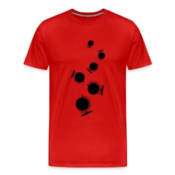 Icône de globe - T-shirt bio Premium Homme - rouge - Devant - Damien (186cm)