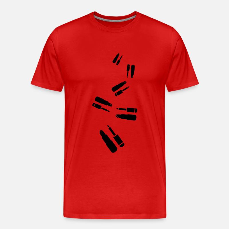 Make Up Kosmetik Icon - Männer Premium Bio T-Shirt - Rot