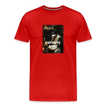 MEMENTO MORI DEVENIR RICHE OU MOURIR EN ESSAYANT LE NÉOCLASSIQUE - T-shirt bio Premium Homme - rouge - Devant - Damien (186cm)