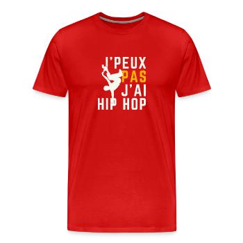I can't I have Hip Hop - Men's Premium Organic T-Shirt - red - Front - Damien (186cm)