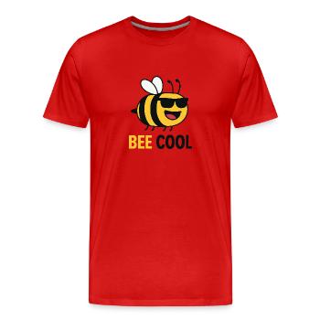 Bee Cool – Funny Sunglass Bee - Men's Premium Organic T-Shirt - red - Front - Damien (186cm)