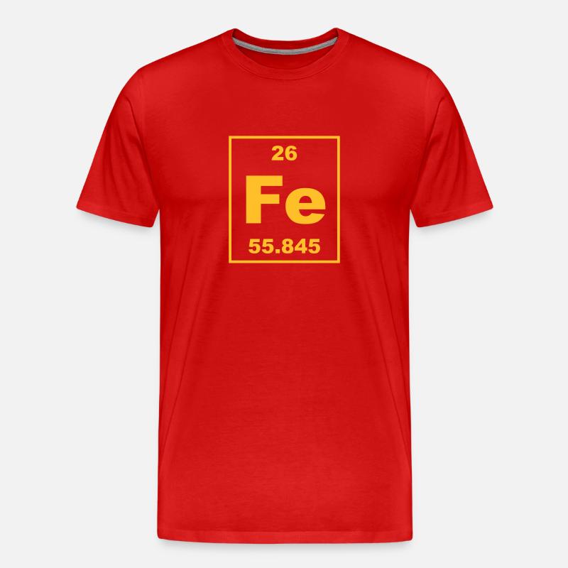 Element 26 - Fe (ferrum) - Small - Männer Premium Bio T-Shirt - Rot