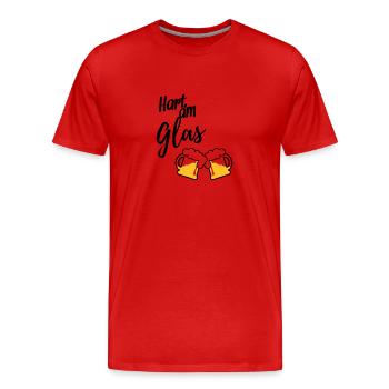 Hart am Glas - Männer Premium Bio T-Shirt - Rot - Vorne - Damien (186cm)