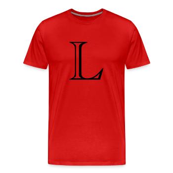 L - Men's Premium Organic T-Shirt - red - Front - Damien (186cm)