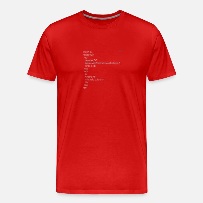 F*ck you - html code - Men's Premium Organic T-Shirt - red