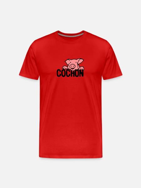 pig pig head 28054 - Men's Premium Organic T-Shirt - red