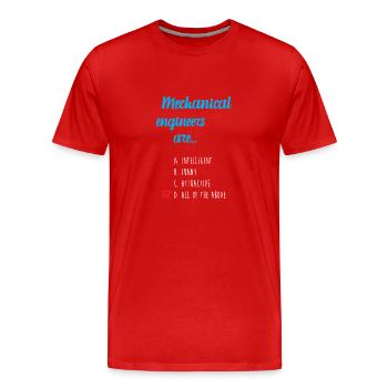 Maschinenbau Ingenieur - Männer Premium Bio T-Shirt - Rot - Vorne - Damien (186cm)