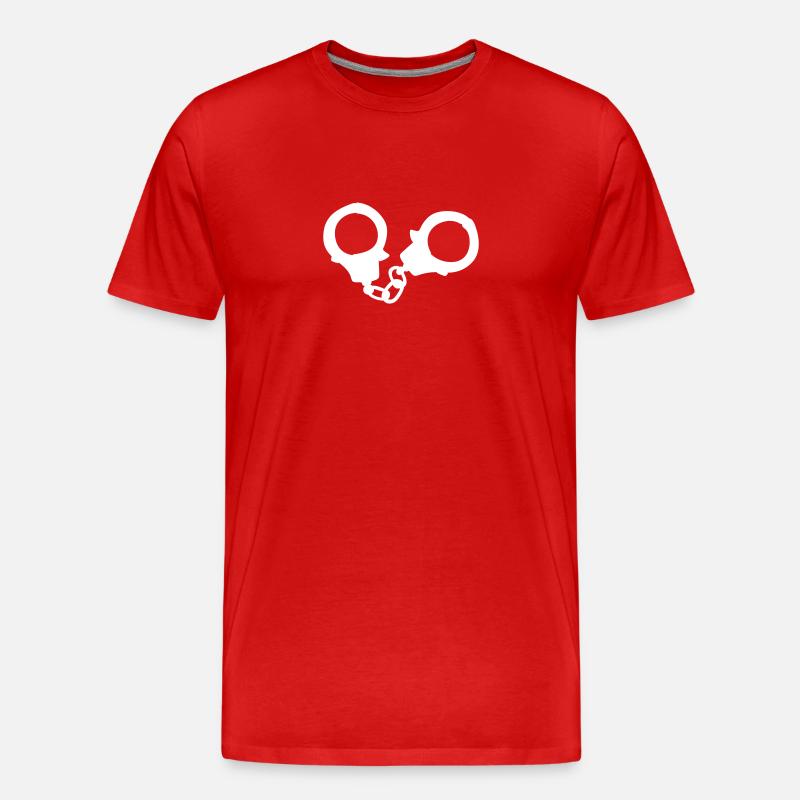 handschellen - Männer Premium Bio T-Shirt - Rot