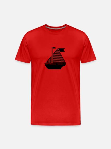 Boot Illustration - Männer Premium Bio T-Shirt - Rot