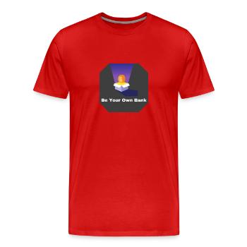 Soyez votre propre banque - T-shirt bio Premium Homme - rouge - Devant - Damien (186cm)