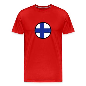 Sous le signe de la Finlande - T-shirt bio Premium Homme - rouge - Devant - Damien (186cm)