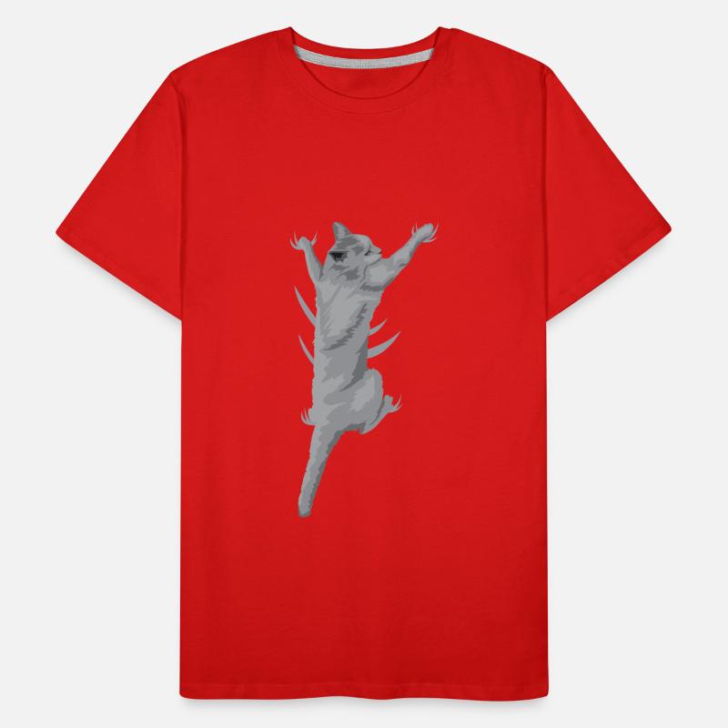 Cat Climbing 3D (cat) Men's Premium Organic T-Shirt