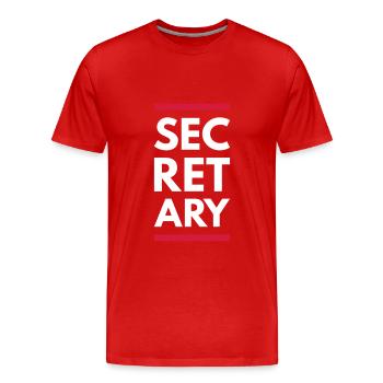 Secrétaire (Lignes) - T-shirt bio Premium Homme - rouge - Devant - Damien (186cm)
