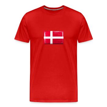 Drapeau du Danemark Drapeau Dannebrog Tin Sign Look - T-shirt bio Premium Homme - rouge - Devant - Damien (186cm)