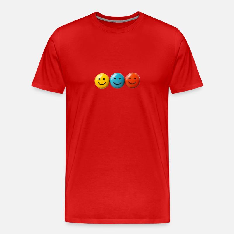 Glückliche T-Shirts - Männer Premium Bio T-Shirt - Rot
