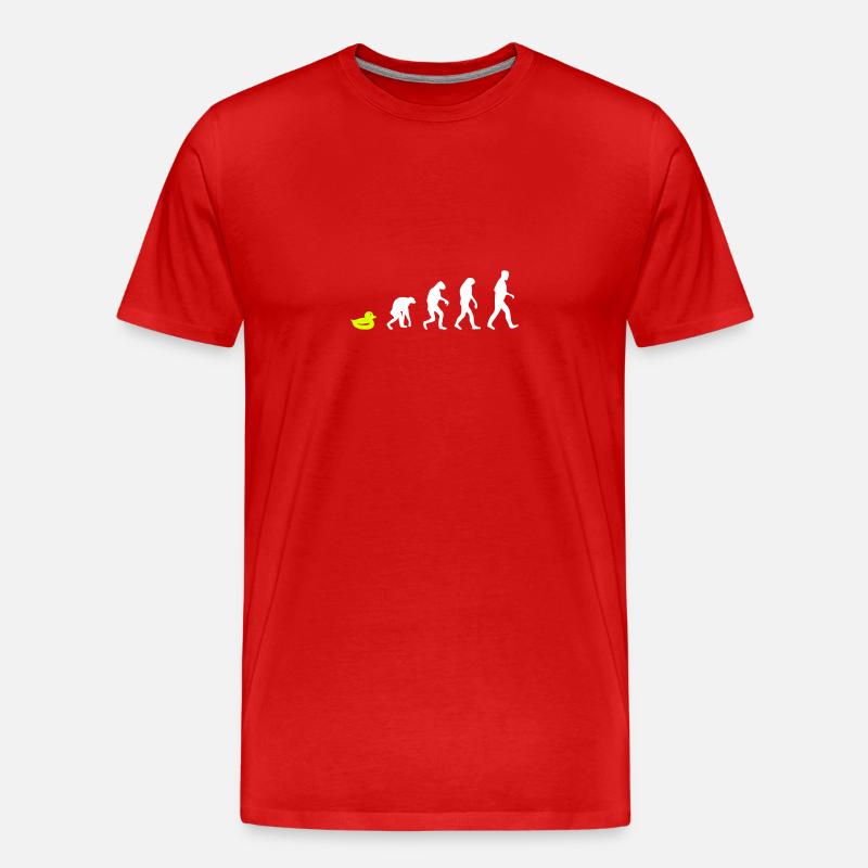quietsche entchen evolution - Männer Premium Bio T-Shirt - Rot