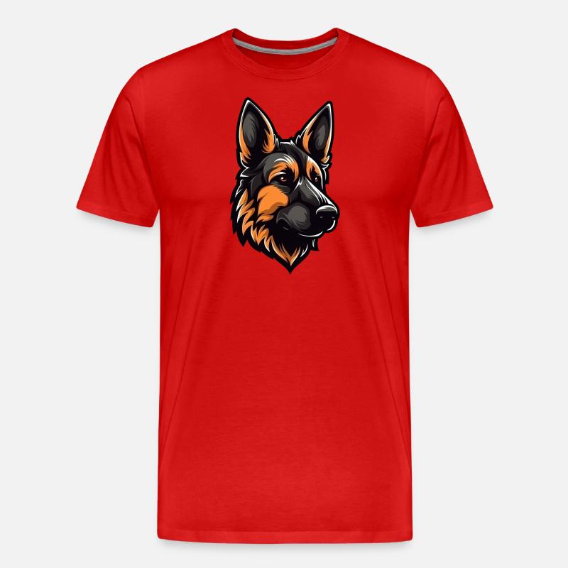 Deutscher Schäferhund - Männer Premium Bio T-Shirt - Rot