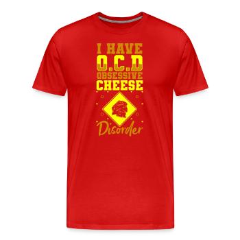 Käseliebhaberin Cheddar - Männer Premium Bio T-Shirt - Rot - Vorne - Damien (186cm)