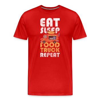 Foodtruck Event Speisen Imbisswagen - Männer Premium Bio T-Shirt - Rot - Vorne - Damien (186cm)