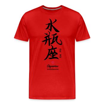 Wassermann Kanji v01 - Männer Premium Bio T-Shirt - Rot - Vorne - Damien (186cm)