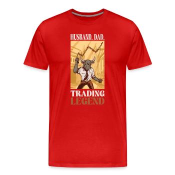 Mari papa Légende du commerce - T-shirt bio Premium Homme - rouge - Devant - Damien (186cm)