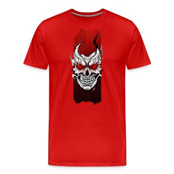 Spectre éthéré : Crâne obsédant - T-shirt bio Premium Homme - rouge - Devant - Damien (186cm)