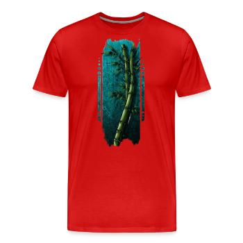 Tranquil Bamboo Grove - Men's Premium Organic T-Shirt - red - Front - Damien (186cm)