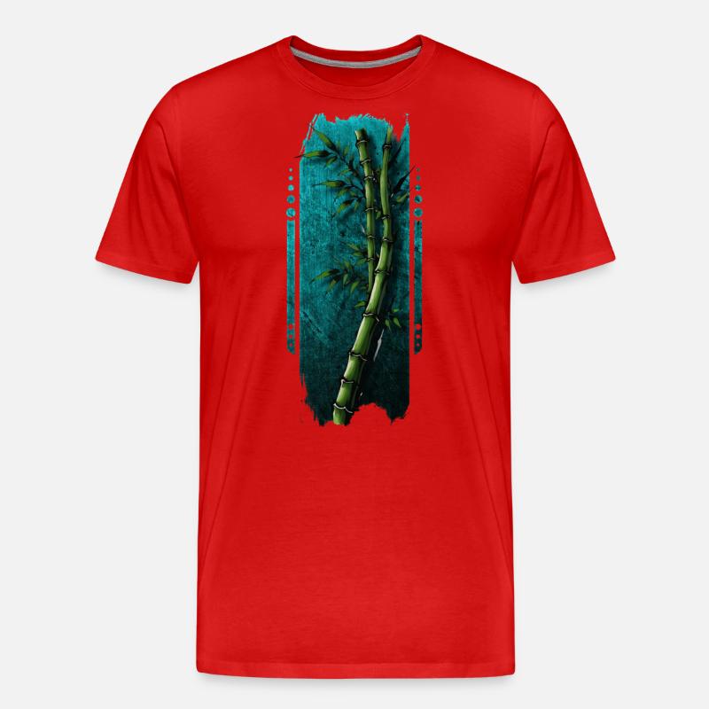Ruhiger Bambushain - Männer Premium Bio T-Shirt - Rot