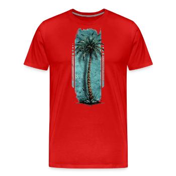 Solitaire : Palmier solitaire - T-shirt bio Premium Homme - rouge - Devant - Damien (186cm)