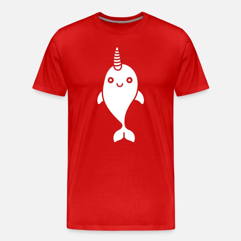 Narwal - Männer Premium Bio T-Shirt - Rot