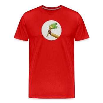 Zaire - Männer Premium Bio T-Shirt - Rot - Vorne - Damien (186cm)