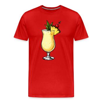 Flair cocktail Tiki à l’ananas - T-shirt bio Premium Homme - rouge - Devant - Damien (186cm)
