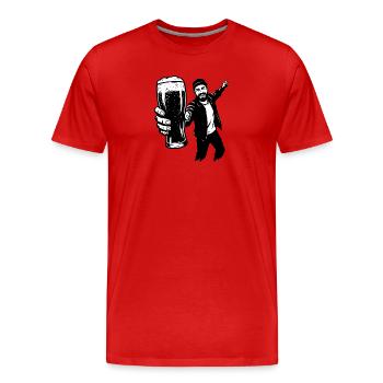 Bierman - T-shirt bio Premium Homme - rouge - Devant - Damien (186cm)
