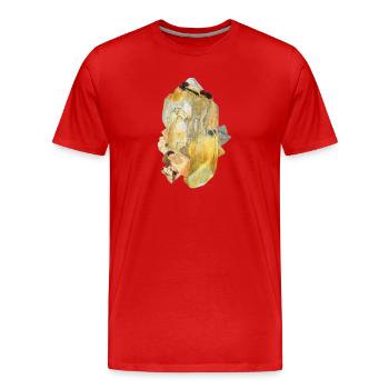 Bergkristall mit Granat - Männer Premium Bio T-Shirt - Rot - Vorne - Damien (186cm)