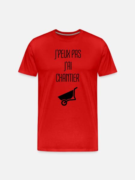 Chantier Construction Maçon Ciment Construire - T-shirt bio Premium Homme - rouge