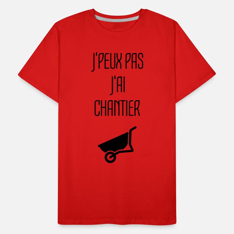 Chantier Construction Maçon Ciment Construire T-shirt bio Premium Homme