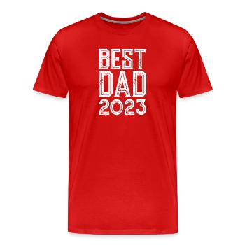 BEST DAD 2023 - FATHER'S DAY - BIRTHDAY GIFT - Men's Premium Organic T-Shirt - red - Front - Damien (186cm)