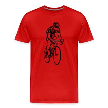 Road Bike / Racing Bicycle 01_black - Men's Premium Organic T-Shirt - red - Front - Damien (186cm)