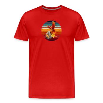 Phoenix Above - Männer Premium Bio T-Shirt - Rot - Vorne - Damien (186cm)